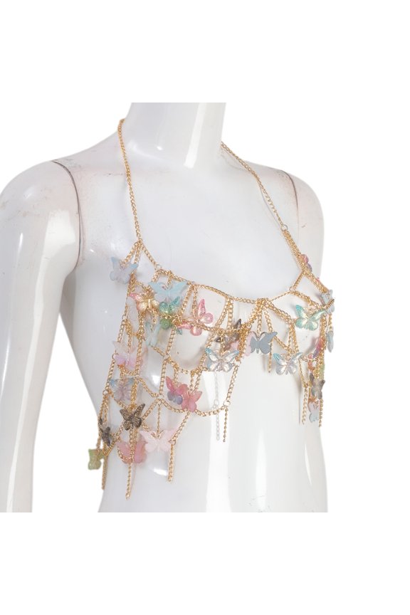 Women's Butterfly Pendant Necklace Body Chain For A Fashionable Beach Look