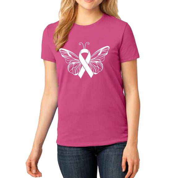 Women's Butterfly Ribbon T-Shirt – Heliconia Medium
