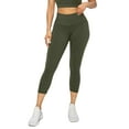 thumbnail image 1 of Women's Buttery Soft Capri Activewear Leggings, Army Green, S, 1 of 5