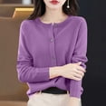 thumbnail image 1 of Women's Button Cardigan Sweaters Long Sleeve Soft Knit Tops Casual Round Neck Solid Lightweight Cozy Sweater, 1 of 5