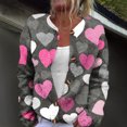 thumbnail image 1 of Women's Button Down Cardigan Cute Heart Print Crew Neck Soft Cardigan Sweater Coat Valentine's Day Gifts, 1 of 6
