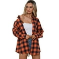 thumbnail image 1 of Women's Button Down Flannel Shirts Plaid Shacket Long Sleeve Collared Business Tops Work Blouses, 1 of 5