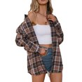 thumbnail image 1 of Women's Button Down Flannel Shirts Plaid Shacket Long Sleeve Collared Business Tops Work Blouses, 1 of 5
