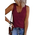 thumbnail image 1 of Women's Button-Down Knitted Vest Solid Color V-Neck Sleeveless Top, 1 of 2