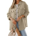 thumbnail image 1 of Women's Button Down Shacket Casual 25 Fall Long Sleeve Collared Jacket with Pockets, 1 of 5