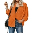 thumbnail image 1 of Women's Button Down Shirt Waffle Knit Tops Long Sleeve Dressy Casual Loose Fit Shirt with Pocket, 1 of 5