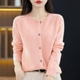 thumbnail image 1 of Women's Button Front Cardigan Long Sleeve Soft Knit Sweater Warm Comfortable Stretchable Casual Outfit, 1 of 7