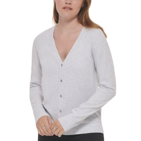 Women's Button-Front Cardigan Optic Heather XL