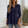 thumbnail image 1 of Women's Button-Front Oversized Long-Sleeve Shirt - Breathable Casual Office & Weekend Wear, 1 of 6