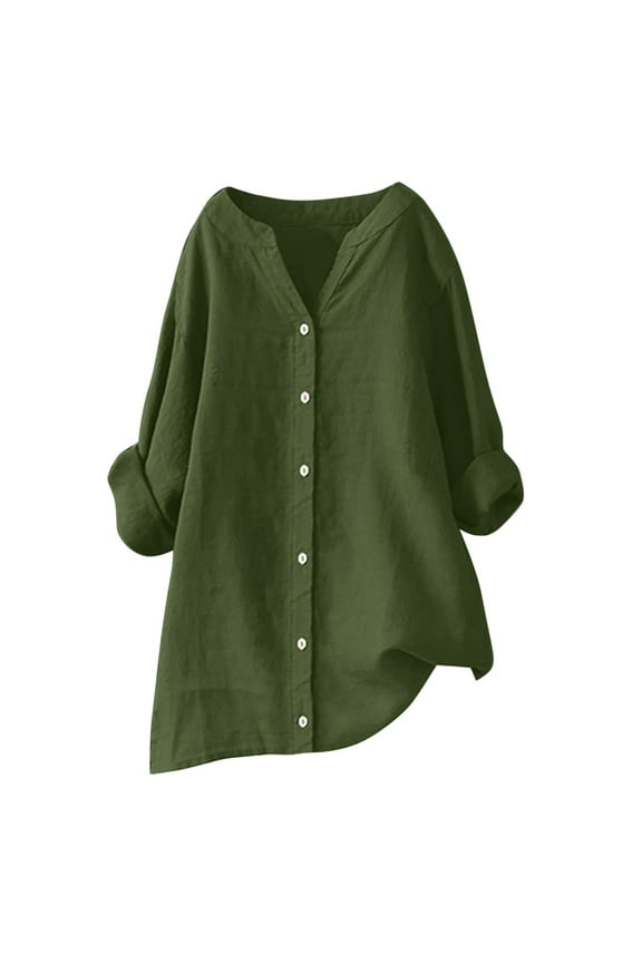 Women's Button Front Swimsuit Coverup Casual Beachwear Roll Up Short Sleeve Beach Shirt Cotton Linen Coat with Pocket