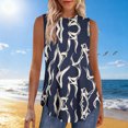 thumbnail image 1 of Women's Button Up Casual Loose Fit Round Neck Sleeveless Printed Tank Top For Summer, 1 of 6