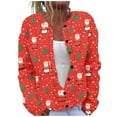 thumbnail image 1 of Women's Button Up Christmas Sweater Cardigans, Trendy Casual Plus Size Long Sleeve Graphic Holiday Outerwear, 1 of 4