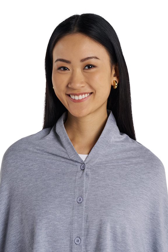 Women's Button-Up Convertible Wrap - UPF 50+ Sun Protection - Revilla in Grey Heather