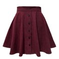 thumbnail image 1 of Women's Button Up Flare A-Line Corduroy Skater Mini Skirt High Waist Pleated Short Skirts for Women, 1 of 5