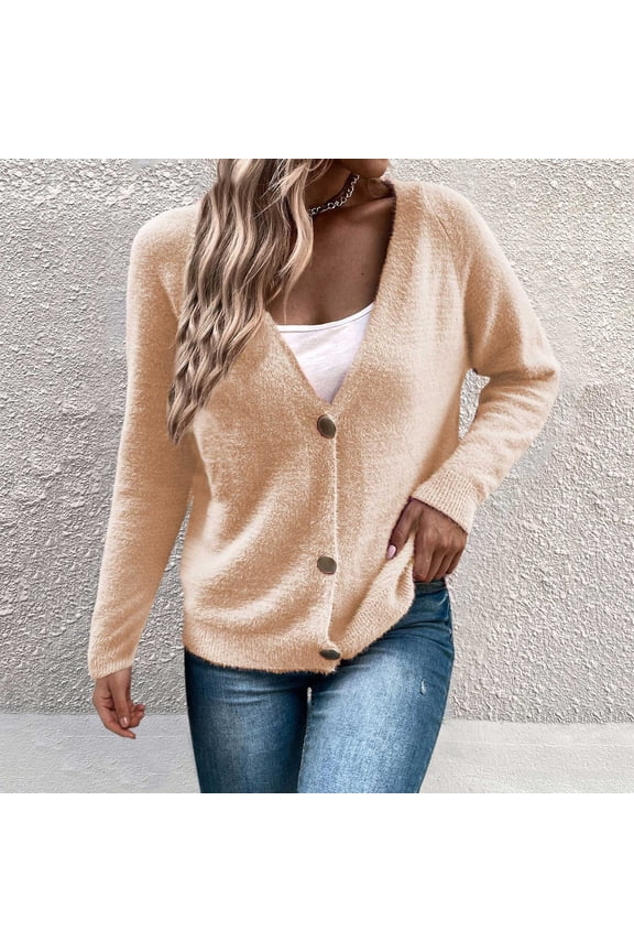 Women's Buttoned Cardigan Knit Sweater Coat Long Rain Coats for Women plus Size Extra Long Winter Coats Long Cardigan Women Thick Cardigan Long Girls Winter Jacket Fashion Coats for Women Long
