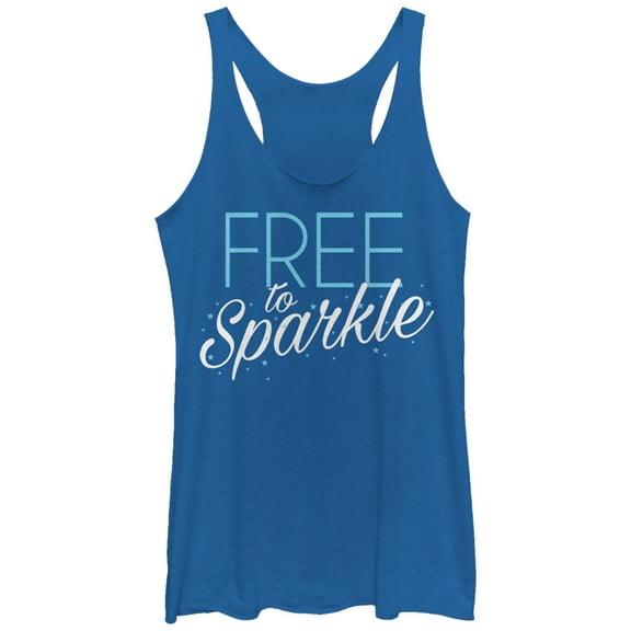Women's CHIN UP 4th of July Free to Sparkle Racerback Tank Top Royal Blue Heather Small