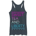 thumbnail image 1 of Women's CHIN UP 4th of July Sweet Tea and Liberty  Racerback Tank Top Navy Blue Heather Small, 1 of 3