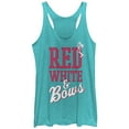 thumbnail image 1 of Women's CHIN UP 4th of July and Bows  Racerback Tank Top Tahiti Blue Medium, 1 of 3