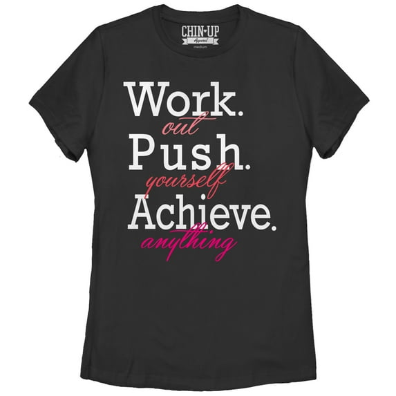 Women's CHIN UP Achieve Anything Graphic Tee Black Large
