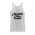 thumbnail image 1 of Women's CHIN UP Alcohol You Later Racerback Tank Top White Heather Small, 1 of 3