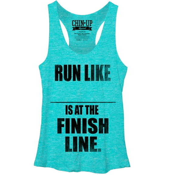 Women's CHIN UP At the Finish Line Racerback Tank Top Tahiti Blue Small
