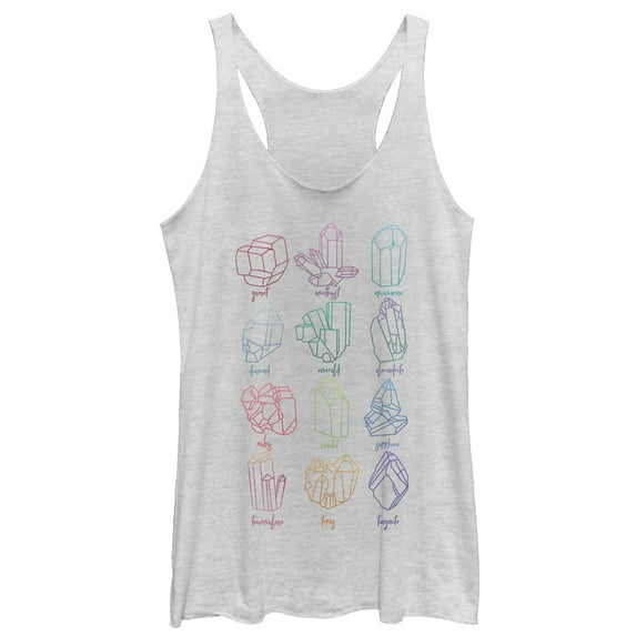Women's CHIN UP Birthstone List Racerback Tank Top White Heather Small