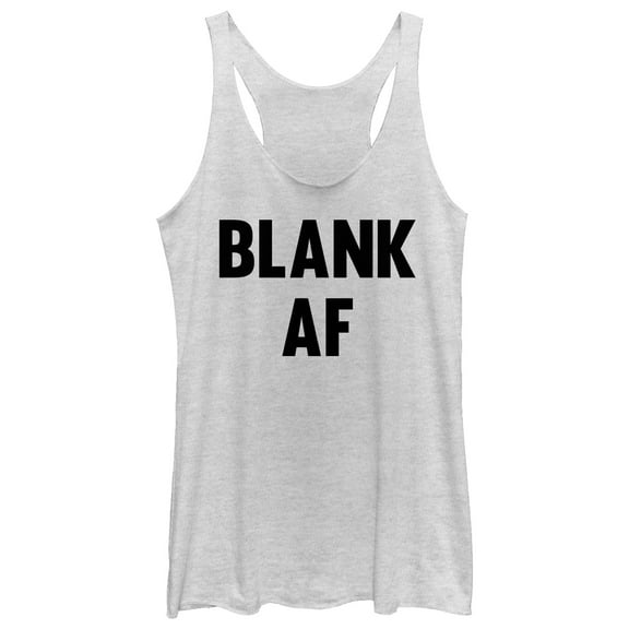 Women's CHIN UP Blank AF  Racerback Tank Top White Heather Large