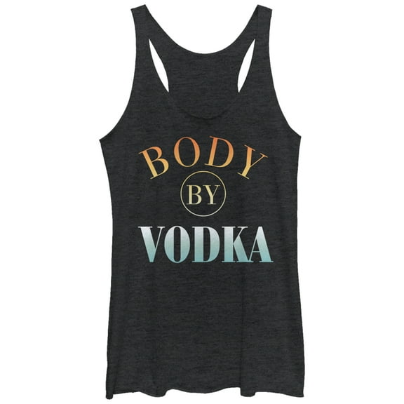 Women's CHIN UP Body By Vodka  Racerback Tank Top Black Heather Small
