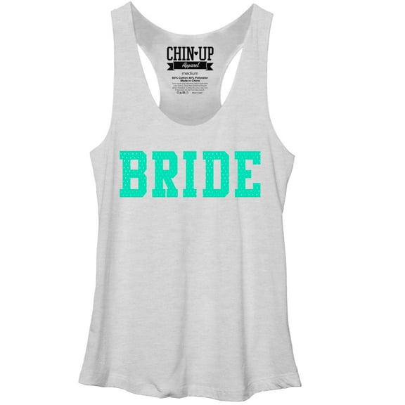 Women's CHIN UP Bride Racerback Tank Top White Heather Small