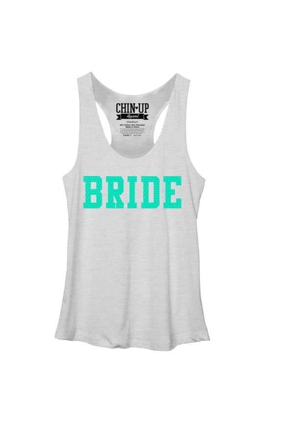 Women's CHIN UP Bride Racerback Tank Top White Heather Small