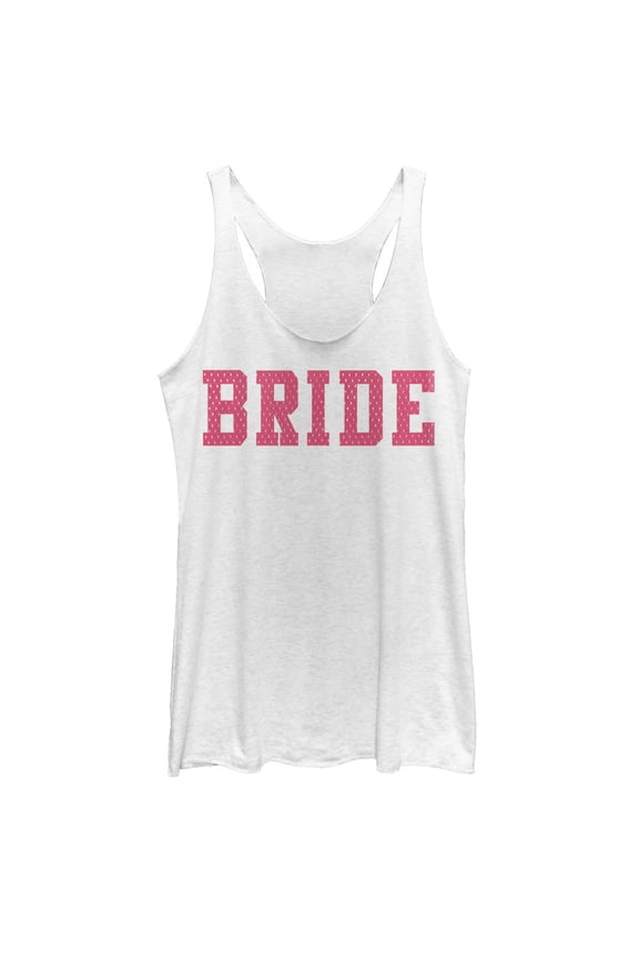 Women's CHIN UP Bride Racerback Tank Top White Heather Small