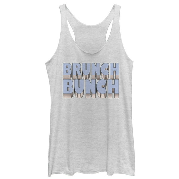 Women's CHIN UP Brunch Bunch Racerback Tank Top White Heather Large
