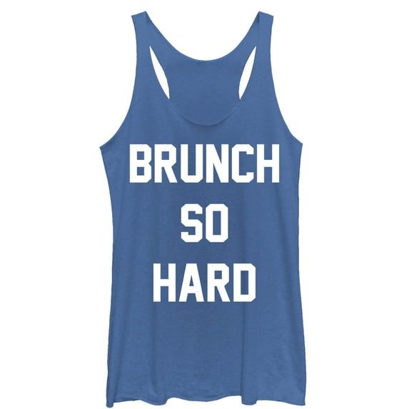 Women's CHIN UP Brunch So Hard Racerback Tank Top Royal Blue Heather Small
