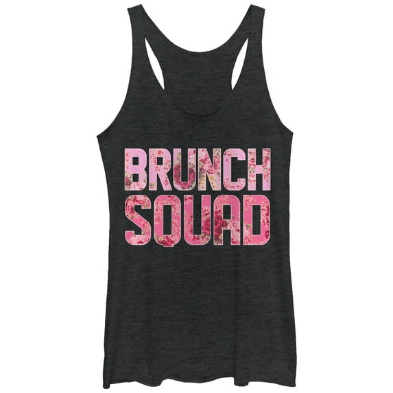 Women's CHIN UP Brunch Squad Racerback Tank Top Black Heather Large