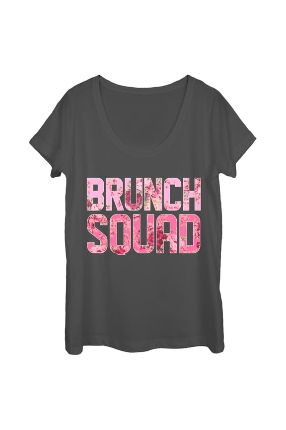 Women's CHIN UP Brunch Squad Scoop Neck Charcoal Medium