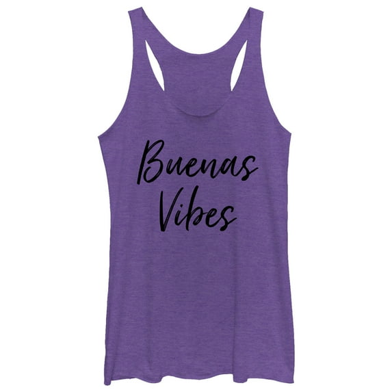 Women's CHIN UP Buenas Vibes Racerback Tank Top Purple Heather Medium