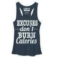 thumbnail image 1 of Women's CHIN UP Burn Calories  Racerback Tank Top Navy Heather Medium, 1 of 3