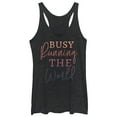 thumbnail image 1 of Women's CHIN UP Busy Running the World  Racerback Tank Top Black Heather Medium, 1 of 3