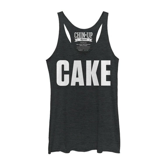 Women's CHIN UP Cake Racerback Tank Top Black Heather Small