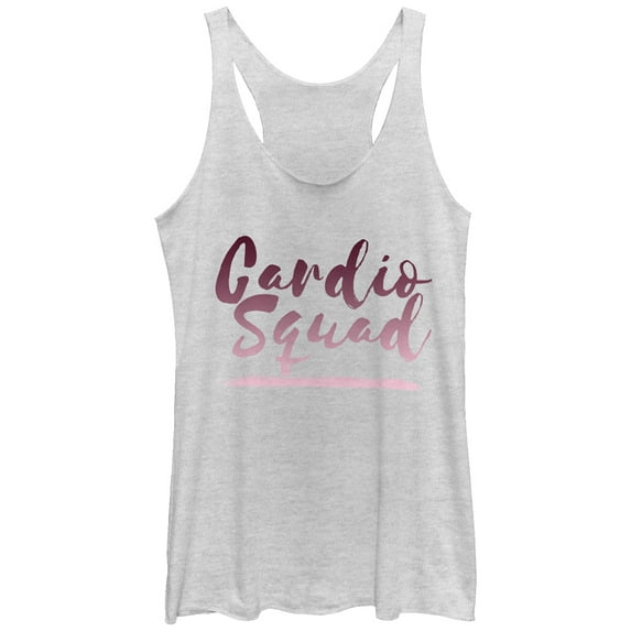Women's CHIN UP Cardio Squad Racerback Tank Top White Heather Large