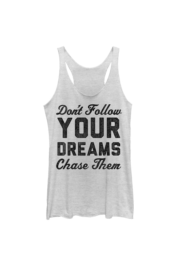 Women's CHIN UP Chase Dreams Racerback Tank Top White Heather X Large