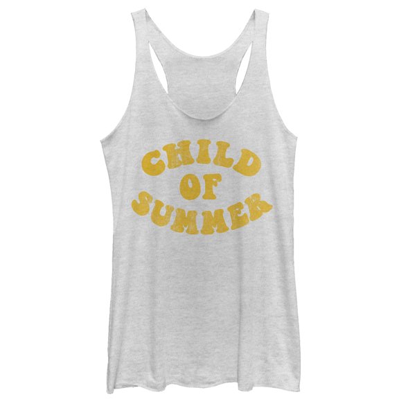 Women's CHIN UP Child of Summer Racerback Tank Top White Heather Small