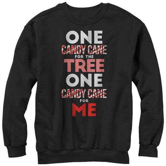 Women's CHIN UP Christmas Candy Cane for Me  Sweatshirt Black Small