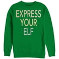 thumbnail image 1 of Women's CHIN UP Christmas Express Your Elf  Sweatshirt Kelly Green Medium, 1 of 3