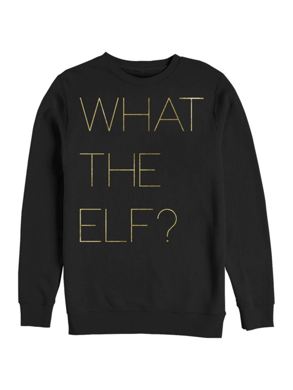 Women's CHIN UP Christmas What the Elf Sweatshirt Black X Large