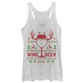 thumbnail image 1 of Women's CHIN UP Christmas Wine Deer  Racerback Tank Top White Heather 2X Large, 1 of 3