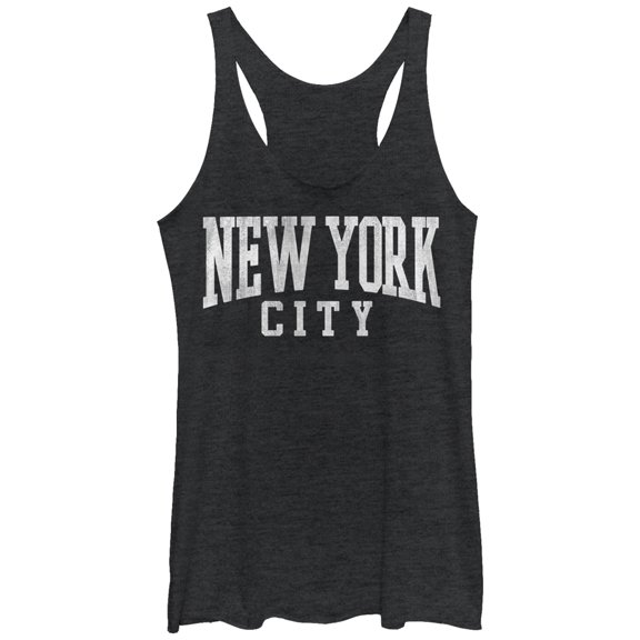 Women's CHIN UP Classic New York City Racerback Tank Top Black Heather X Large