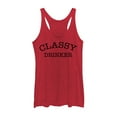 thumbnail image 1 of Women's CHIN UP Classy Drinker  Racerback Tank Top Red Heather Small, 1 of 3
