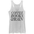 thumbnail image 1 of Women's CHIN UP Coffee Books and Rain  Racerback Tank Top White Heather Large, 1 of 3
