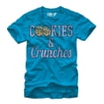 thumbnail image 1 of Women's CHIN UP Cookies and Crunches  Boyfriend Graphic Tee Turquoise X Large, 1 of 3